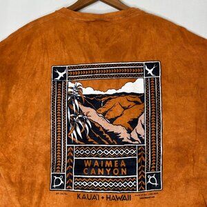 Red Earth Hawaii XL Orange 100% Cotton Waimea Canyon T-Shirt